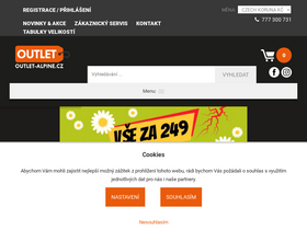 'outlet-alpine.cz' screenshot