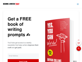 'becomeawritertoday.com' screenshot