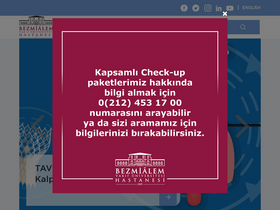 'bezmialemhastanesi.com' screenshot