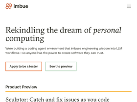 Imbue -  An innovative AI tool that redefines personal computing with advanced, real-world capable AI agents.