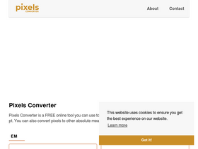 'pixelsconverter.com' screenshot