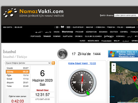 'namazvakti.com' screenshot