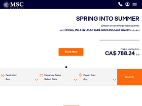 'msccruises.ca' screenshot