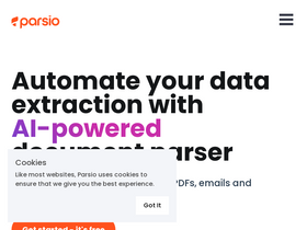 Parsio - Automate data extraction from emails and documents, enhancing productivity with AI.