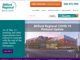 'milfordregional.org' screenshot