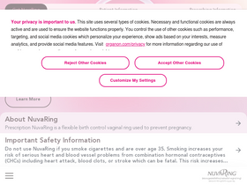 'nuvaring.com' screenshot