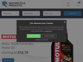 'motorcycleproducts.co.uk' screenshot