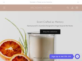 arcadianaroma.com homepage screenshot