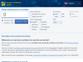 'num-words.com' screenshot