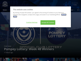 'portsmouthfc.co.uk' screenshot