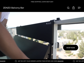 zenzobalconybar.com homepage screenshot