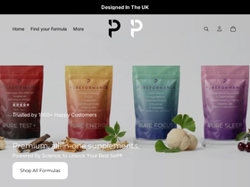 Pureformance homepage screenshot