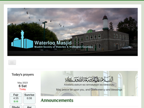 'waterloomasjid.com' screenshot
