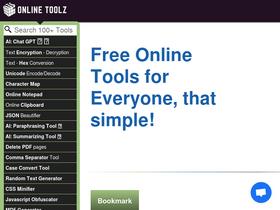 'online-toolz.com' screenshot