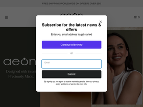 aeonjewellery.com homepage screenshot