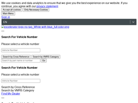 'exceleratorparts.com' screenshot