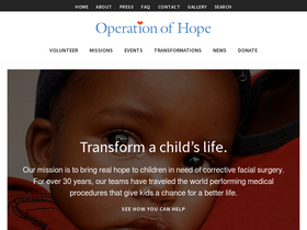 operationofhope.org homepage screenshot