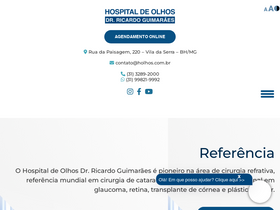 'holhos.com.br' screenshot