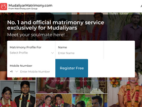 'mudaliyarmatrimony.com' screenshot