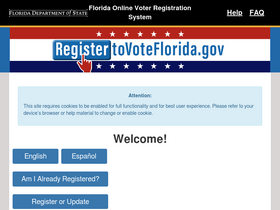 'registertovoteflorida.gov' screenshot