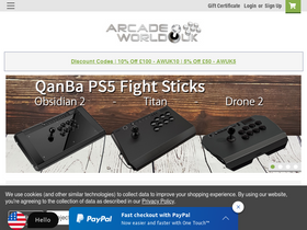 'arcadeworlduk.com' screenshot