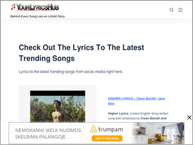 'yourlyricshub.com' screenshot