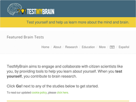 'testmybrain.org' screenshot