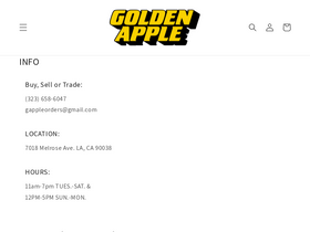 'goldenapplecomics.com' screenshot
