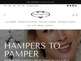 Pamper Hamper Gifts homepage screenshot