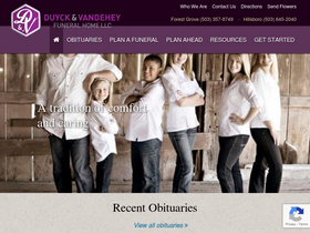 'dvfuneralhome.com' screenshot