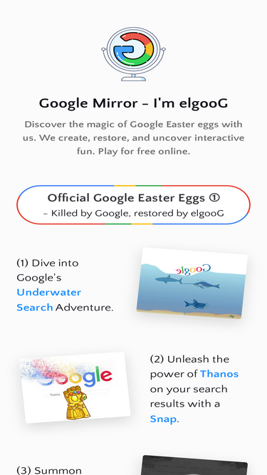 Google Mirror - I'm elgooG