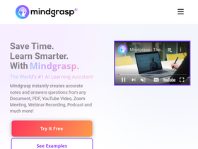 Mindgrasp AI - Unlock AI-driven insights, NLP, and custom model training with seamless integration.