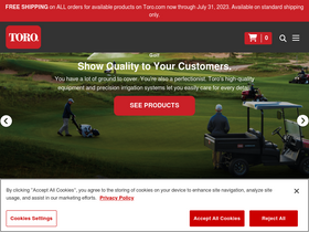 'yardcare.toro.com' screenshot