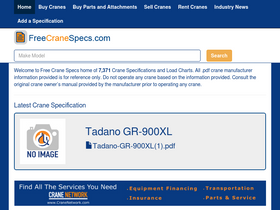 'freecranespecs.com' screenshot