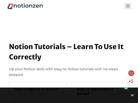 'notionzen.com' screenshot
