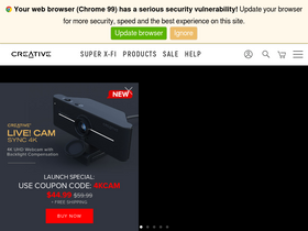 'creative.com' screenshot