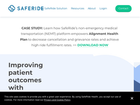 'saferidehealth.com' screenshot