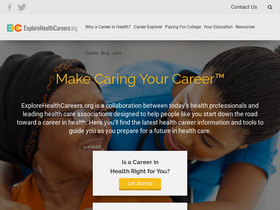 'explorehealthcareers.org' screenshot