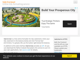 'sqlformat.org' screenshot