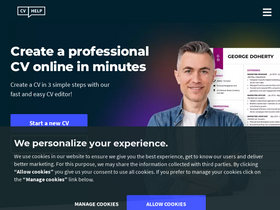 'cvhelp.co.uk' screenshot