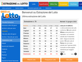 'estrazionedellotto.it' screenshot