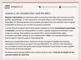 'regexone.com' screenshot