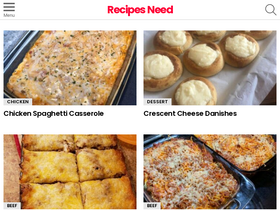 'recipesneed.com' screenshot