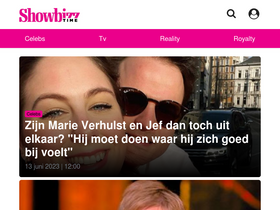'showbizztime.be' screenshot