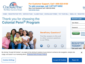 'mycolonialpenn.com' screenshot