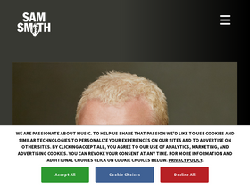 'samsmithworld.com' screenshot