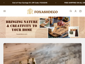 Foxashdeco homepage screenshot