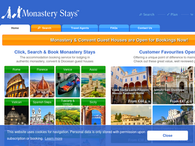 'monasterystays.com' screenshot