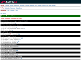 'livescore.cz' screenshot