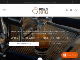 Speciality Coffee Canada homepage screenshot